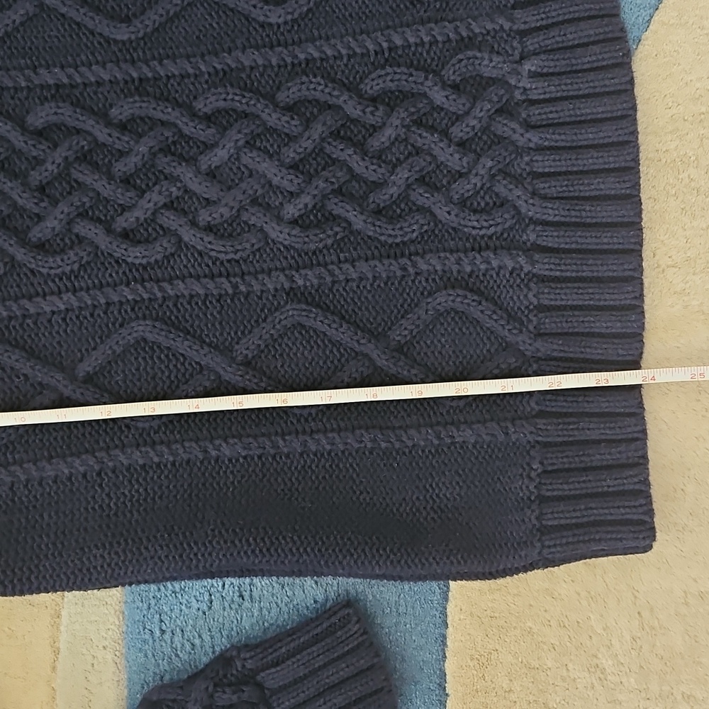 JCrew Crewcuts Navy Cable Knit Sweater 16 Boys or Womens Small - Picture 3 of 7